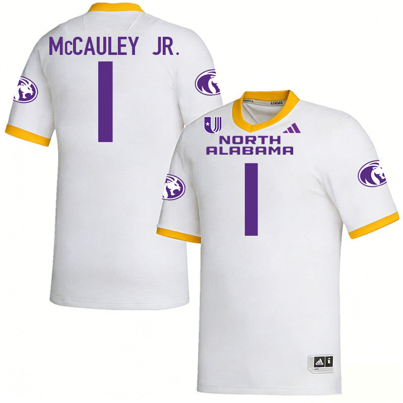 North Alabama Lions #1 Tango McCauley Jr. College Football Jerseys,Uniforms Stitched-White North Alabama Lions #1 Tango McCauley Jr. College Football Jerseys,Uniforms Stitched-White
